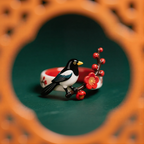 Magpie And Plum Blossom Rings