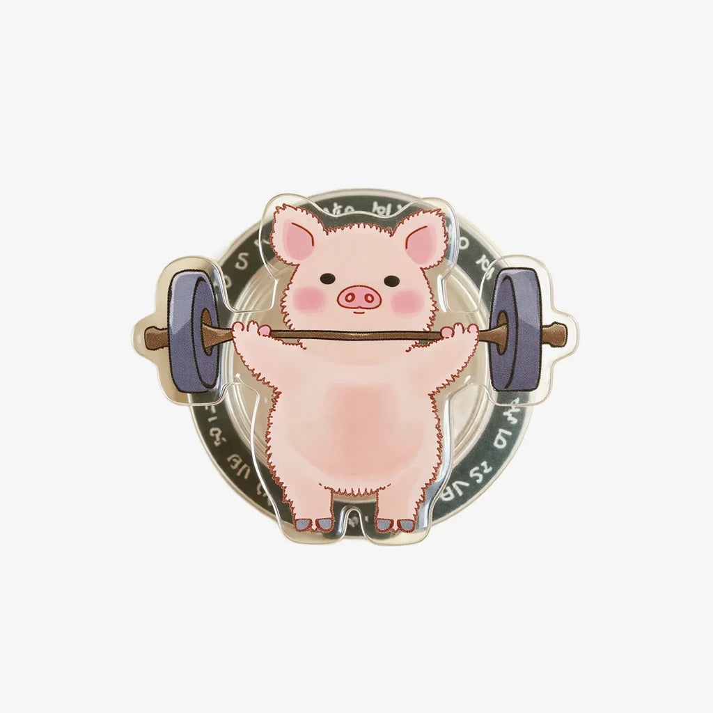Barbell Lifting Piglet Phone Grip Stand
