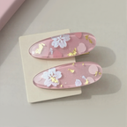 Pink Sakura Gold Foil Hair Clip