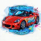 Graffiti Sports Car Phone Grip Stand
