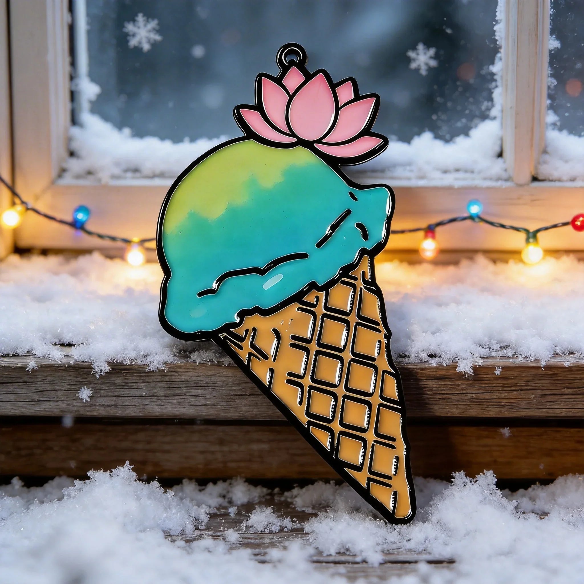 Ice Cream Lotus Fridge Magnet
