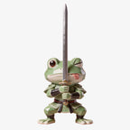 Sword Holding Cute Frog Figure