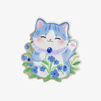 Blue Cat Flower Phone Grip Stand