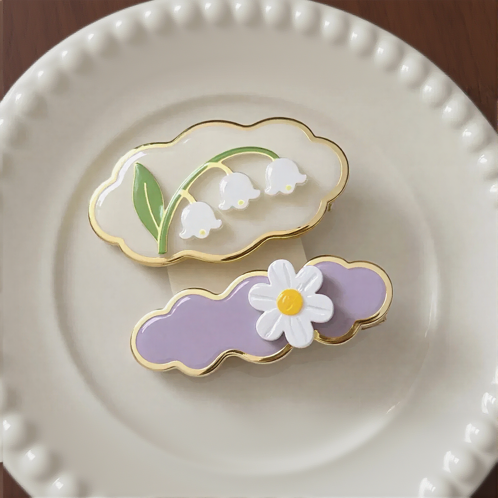 Cloud Floral Hair Clip