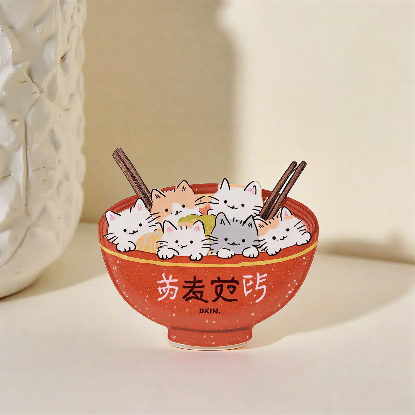 Cute Cat in Bowl Fun Phone Grip Stand