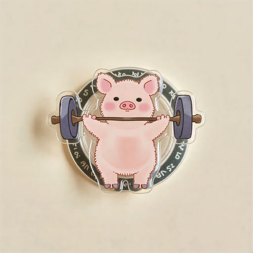 Barbell Lifting Piglet Phone Grip Stand