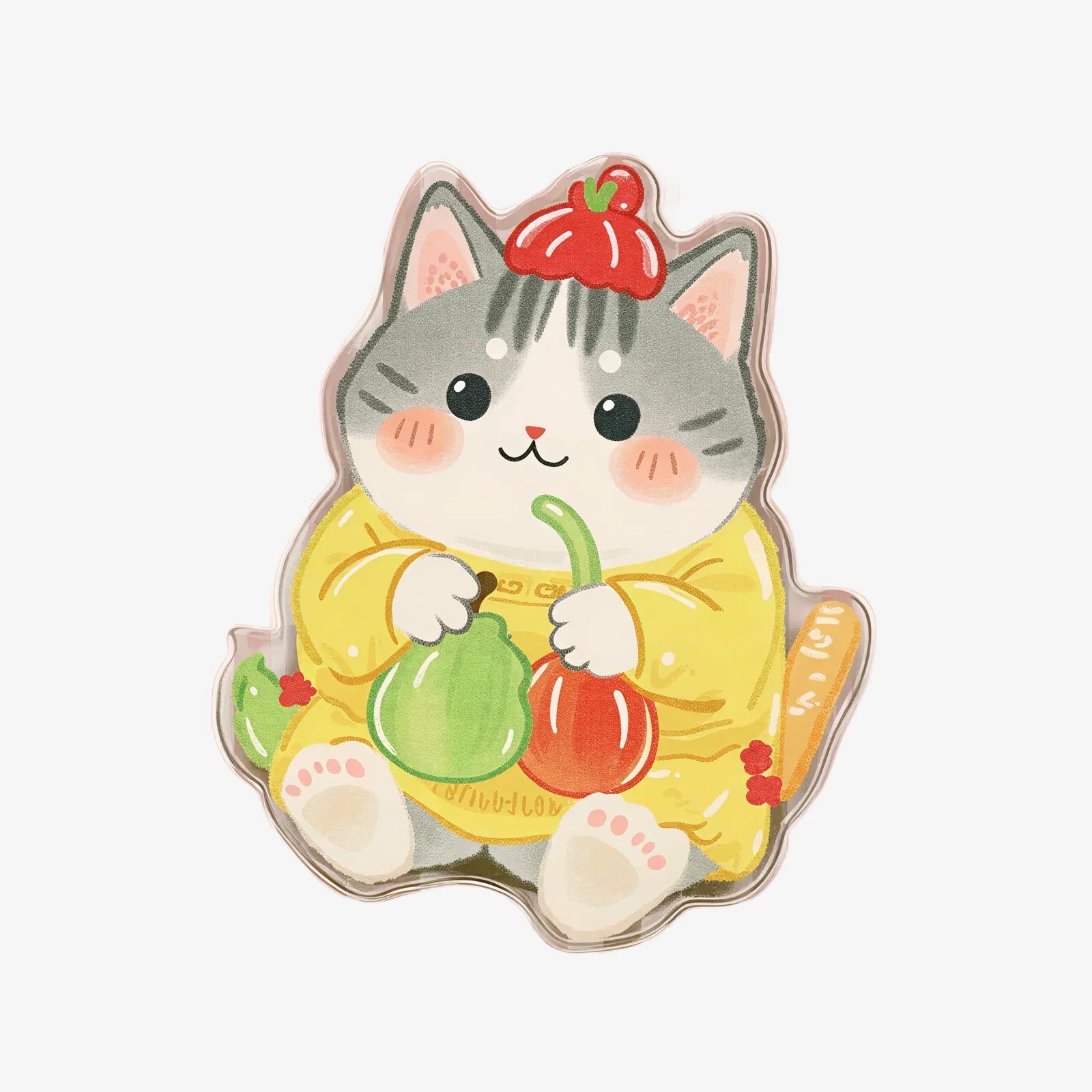Cute Cat Fruit & Veggie Phone Grip Stand