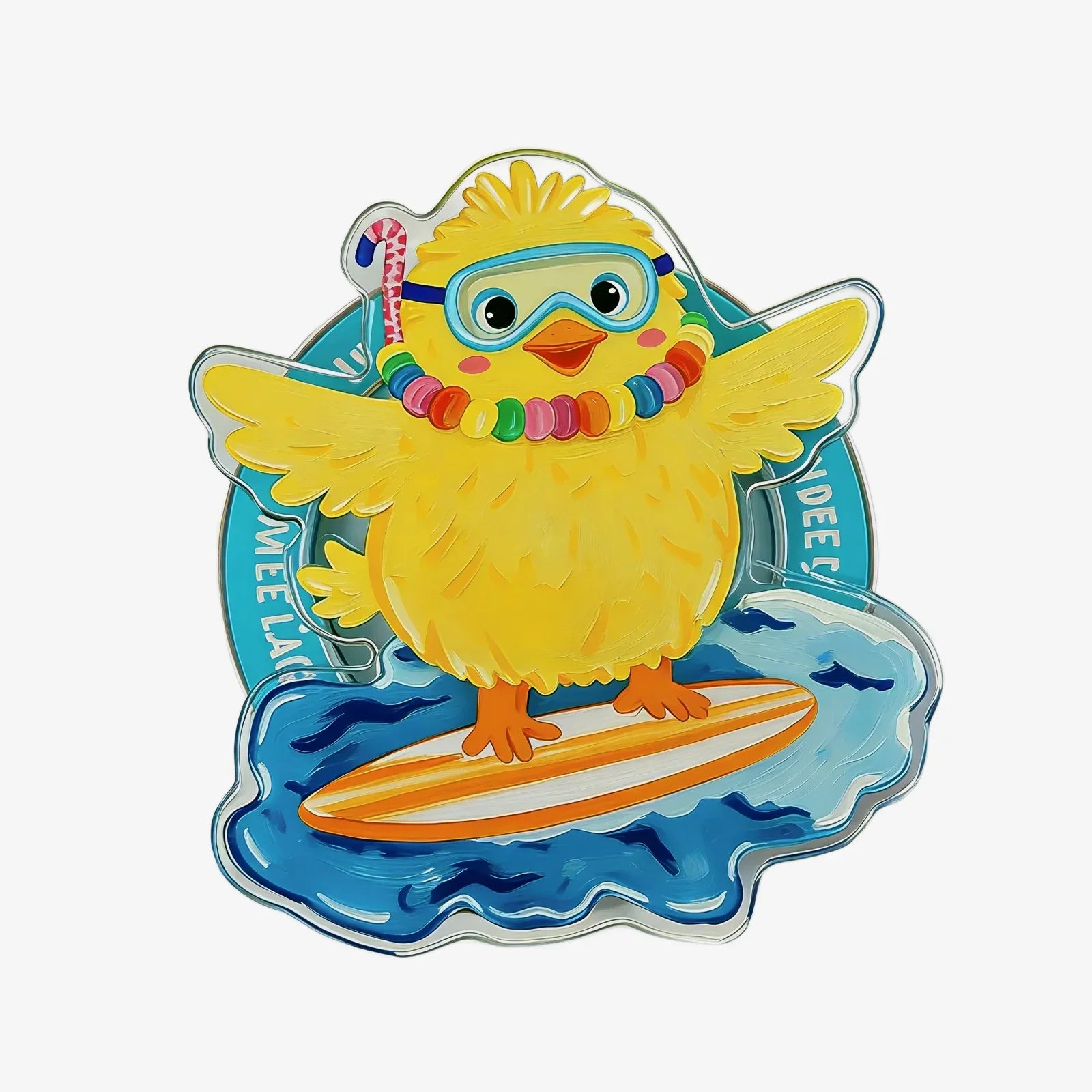 Surfing Little Yellow Chicken Phone Grip Stand