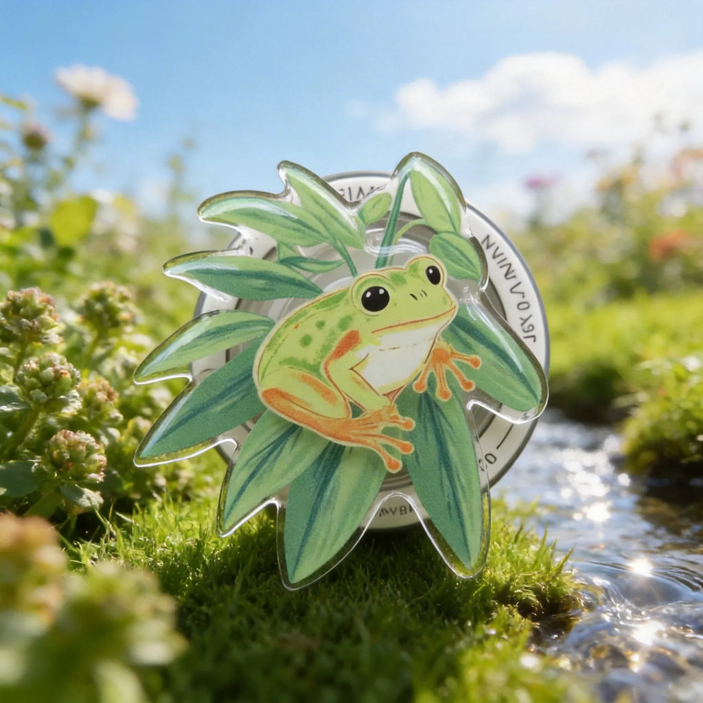 Green Plant Frog Phone Grip Stand