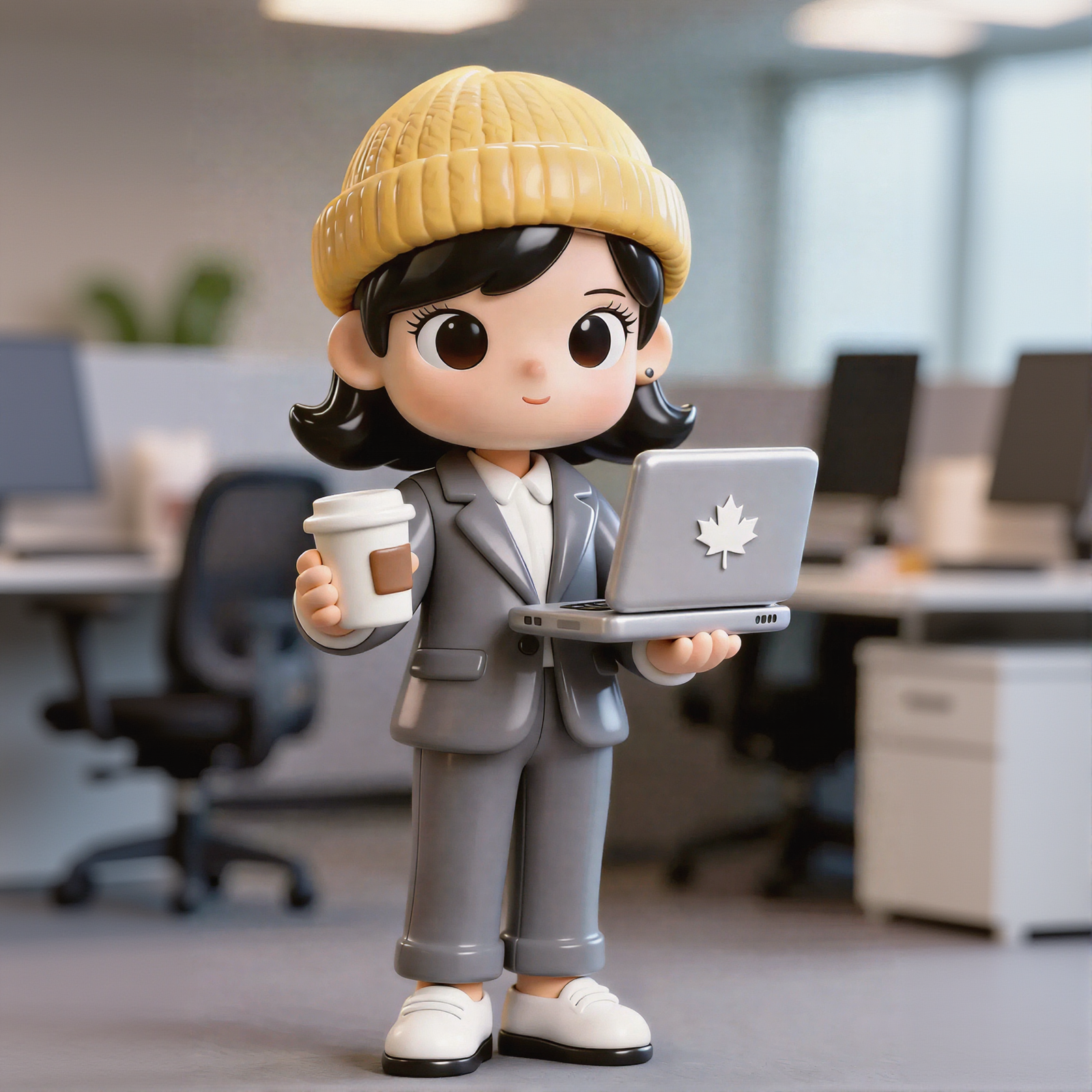 Office Coffee Girl Figurine
