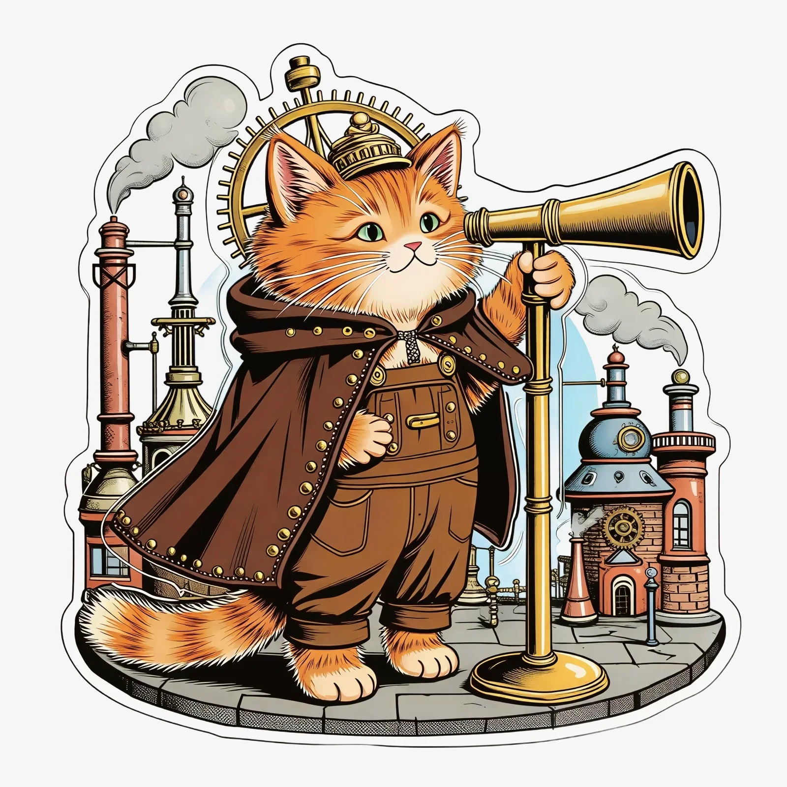Steampunk Cat Phone Grip Stand