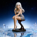 Elegant Silver Dress Lady Figurine