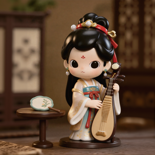 Ancient Style Pipa Playing Figure