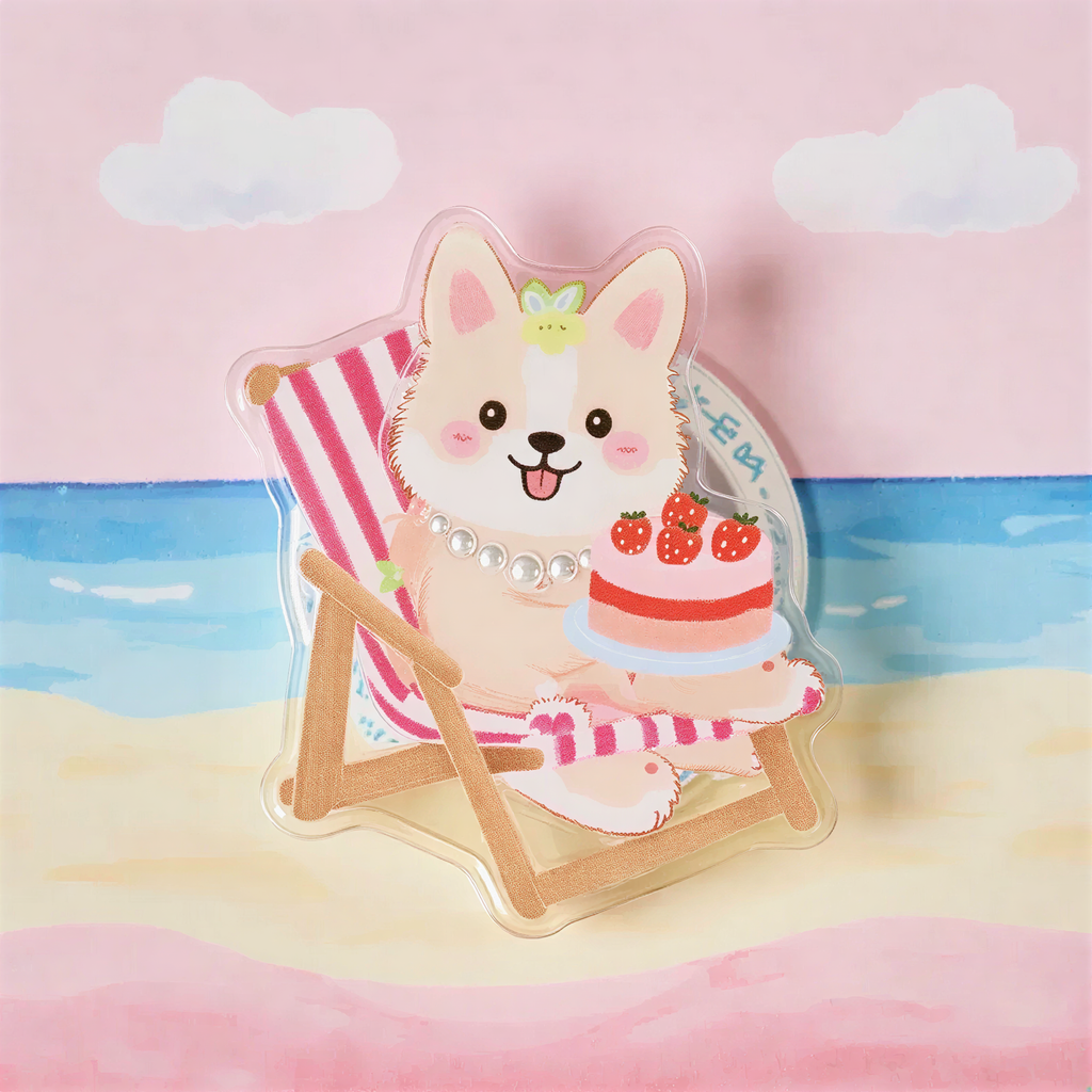 Beach Cute Dog Phone Grip Stand