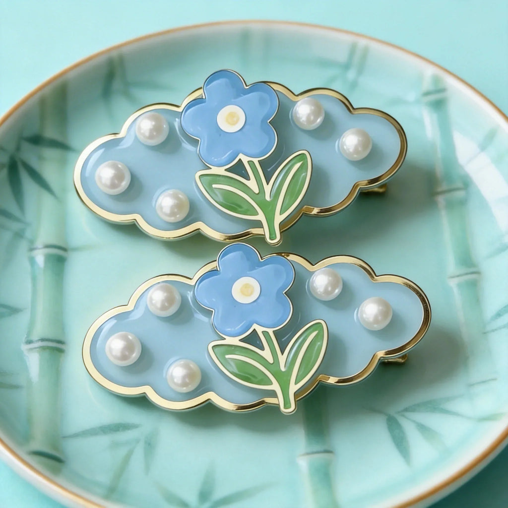 Cloud Floral Decor Hair Clip