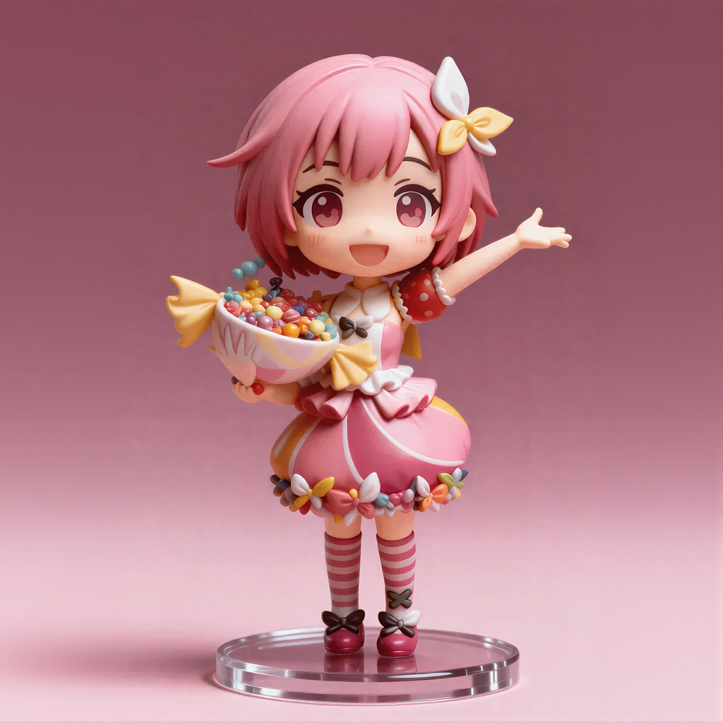 Pink Dress Candy Girl Q Version Figure