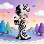Black and White Butterfly Dance Beauty Figure