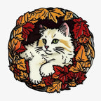 Autumn Leaf Cat Fridge Magnet