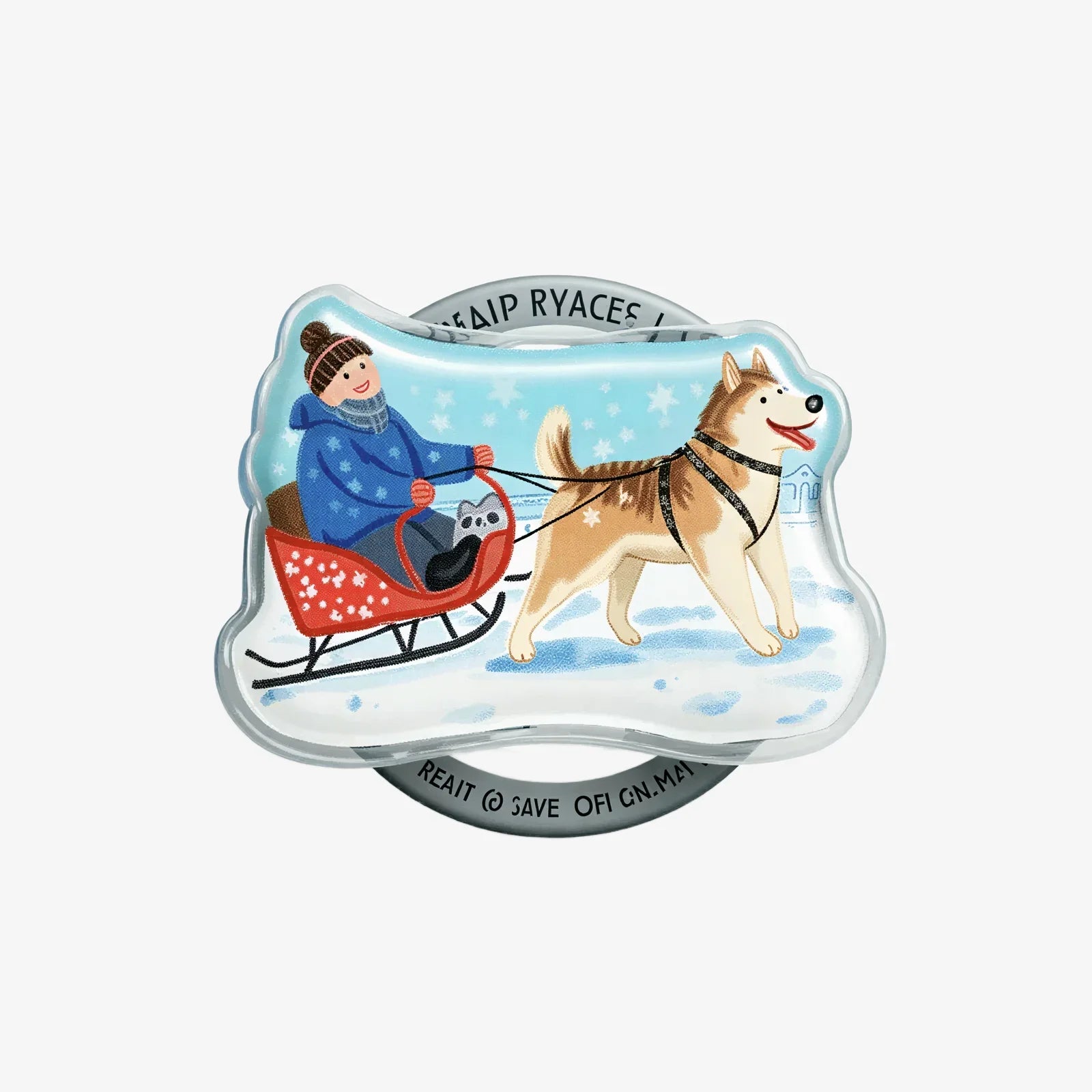 Winter Sled Fun Phone Grip Stand