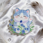 Blue Cat Flower Phone Grip Stand