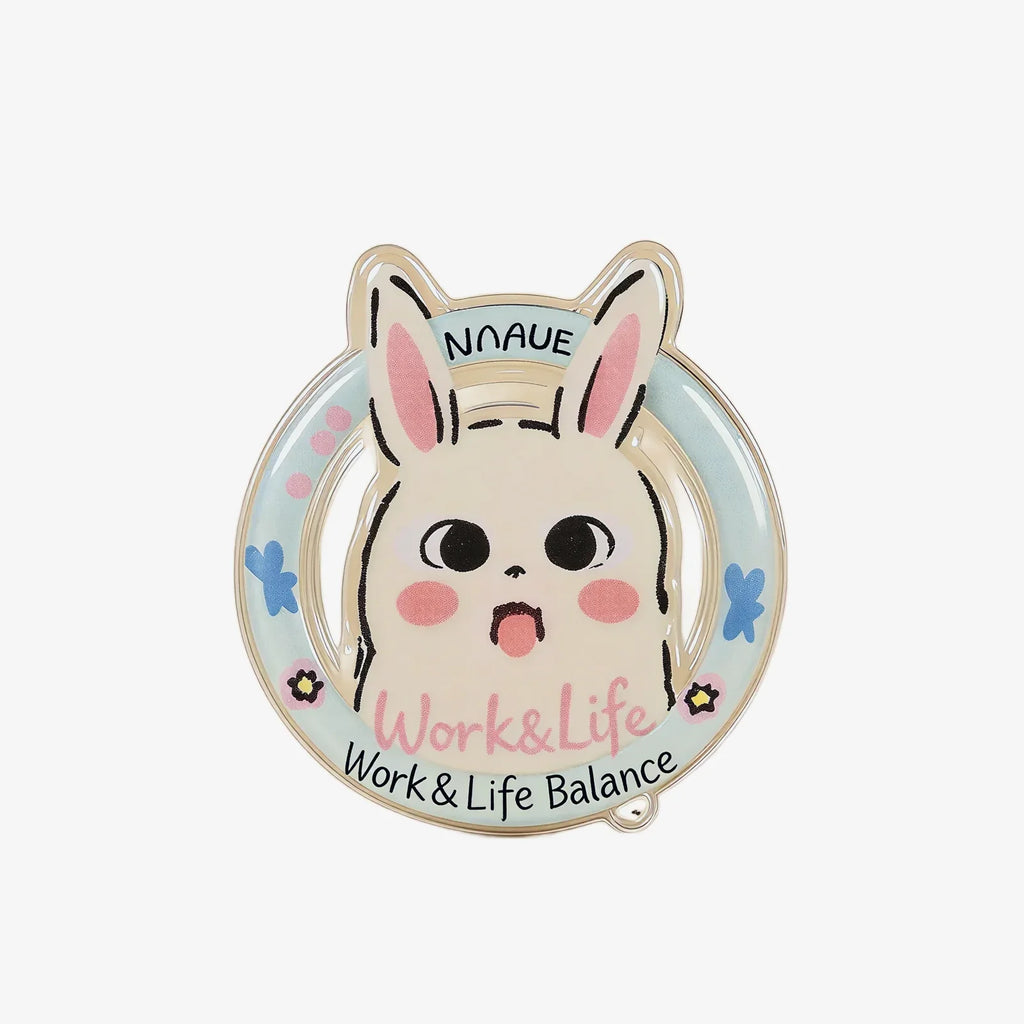 Cute Rabbit Work-Life Balance Phone Grip Stand