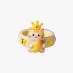 Crown Cute Cat Hugging Mango Ring