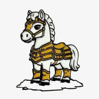 Armored White Horse Fridge Magnet