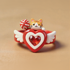 Heart-Shaped Cute Cat Rings