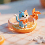 Cute Cat Windmill Orange Slice Ring